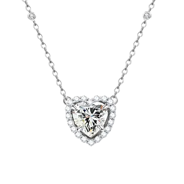 2ct Heart Crushed Ice Diamond Necklace