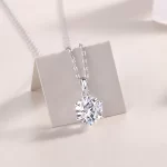 Moissanite 3.0carat Round Pendant Diamond Necklace