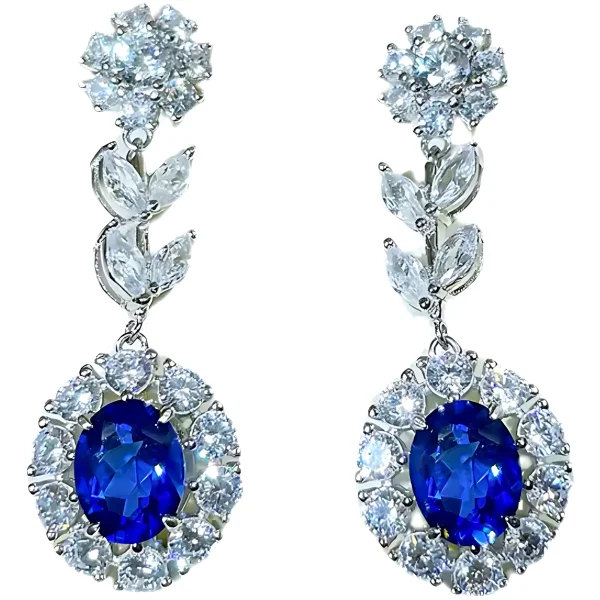 Radiant 2ct Drop Sapphire Earrings Radiant 2ct Drop Sapphire Earrings