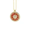 Sunflower Teardrop Ruby Round Necklace