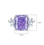 Three Stone 8ct Amethyst Ring