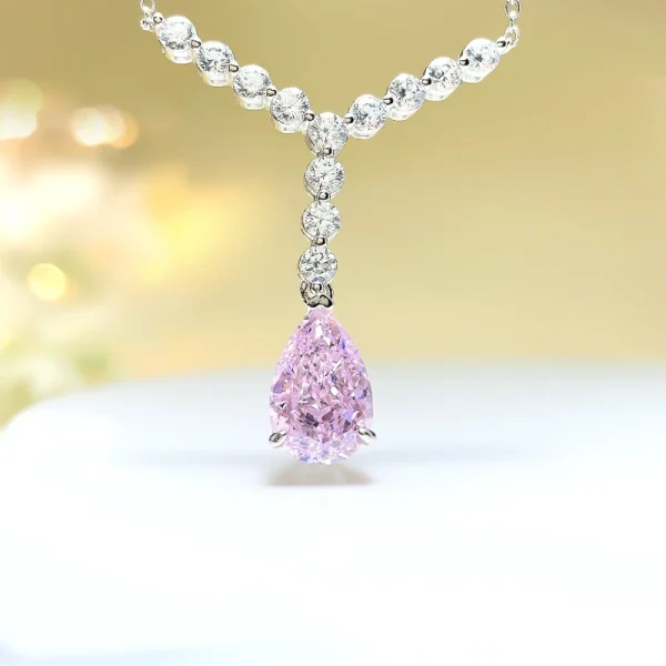 4ct Teardrop Y Citrine Necklace