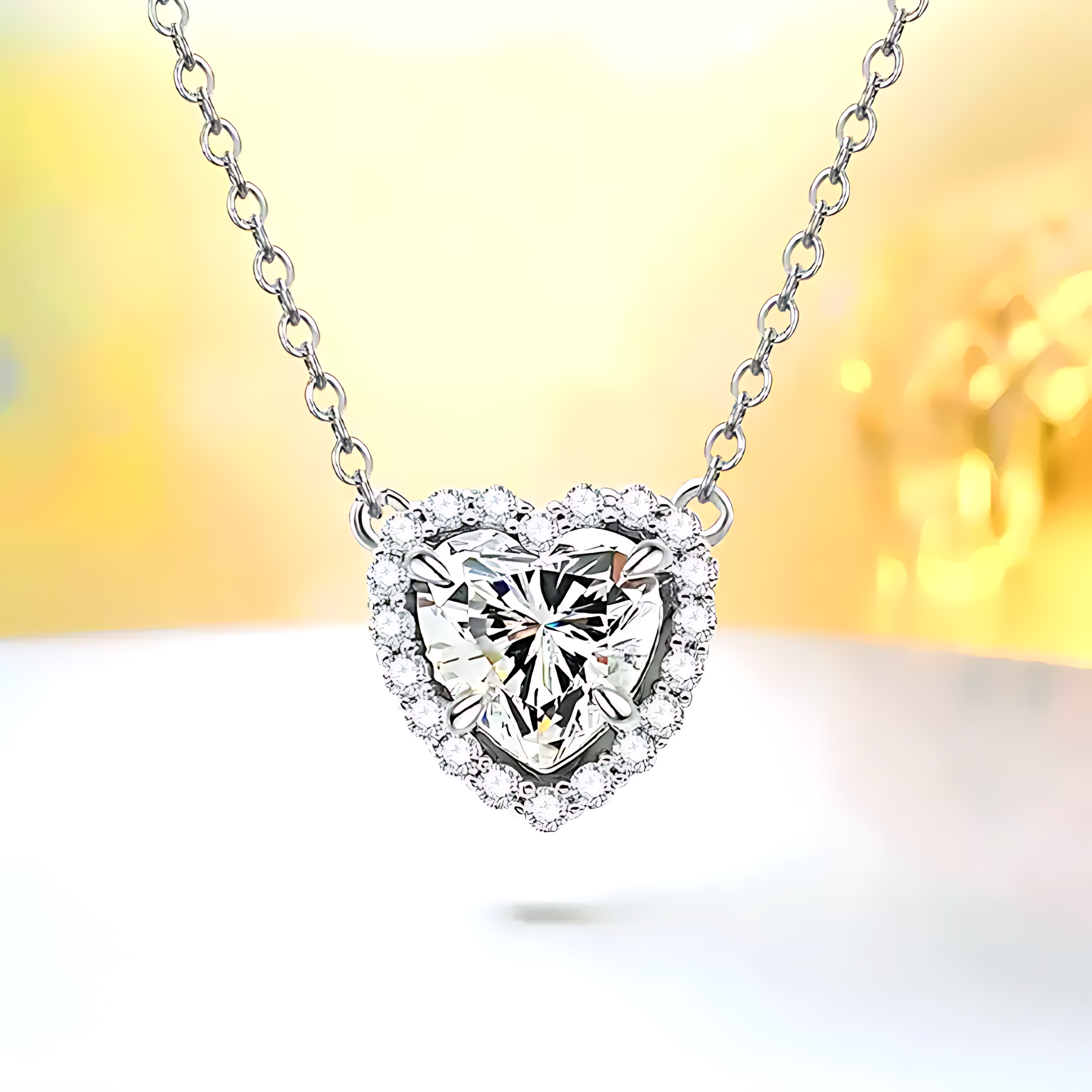 2ct Heart Crushed Ice Diamond Necklace