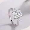 Moissanite 3.0carat Emerald Cut Diamond Ring Moissanite 3.0carat Emerald Cut Diamond Ring