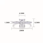 Moissanite 1.5carat Emerald Cut Diamond Ring