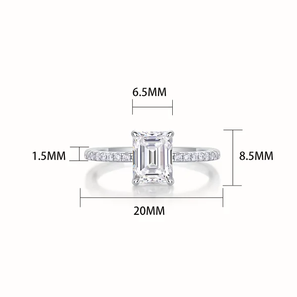 Moissanite 1.5carat Emerald Cut Diamond Ring Moissanite 1.5carat Emerald Cut Diamond Ring