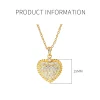 Heart Gold Full Diamond Necklace