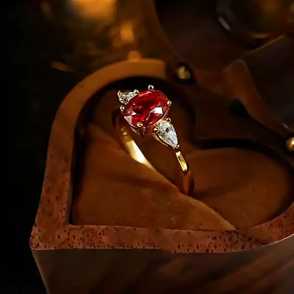 2ct Three Stones Ruby Ring