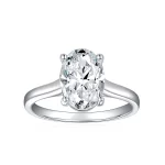 Moissanite Solitaire 2.5carat Oval Diamond Ring