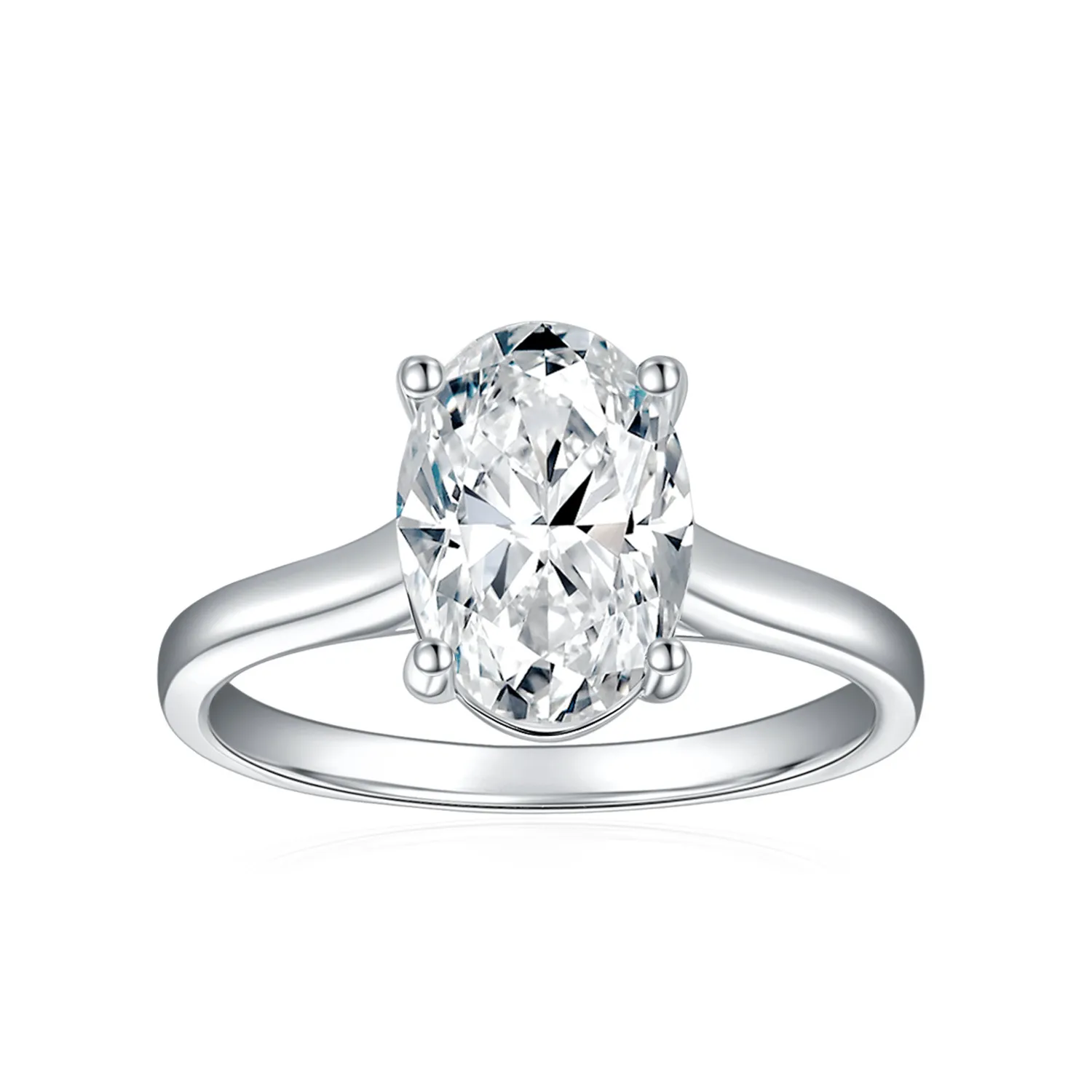 Moissanite Solitaire 2.5carat Oval Diamond Ring