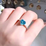 2ct Heart Aquamarine Ring