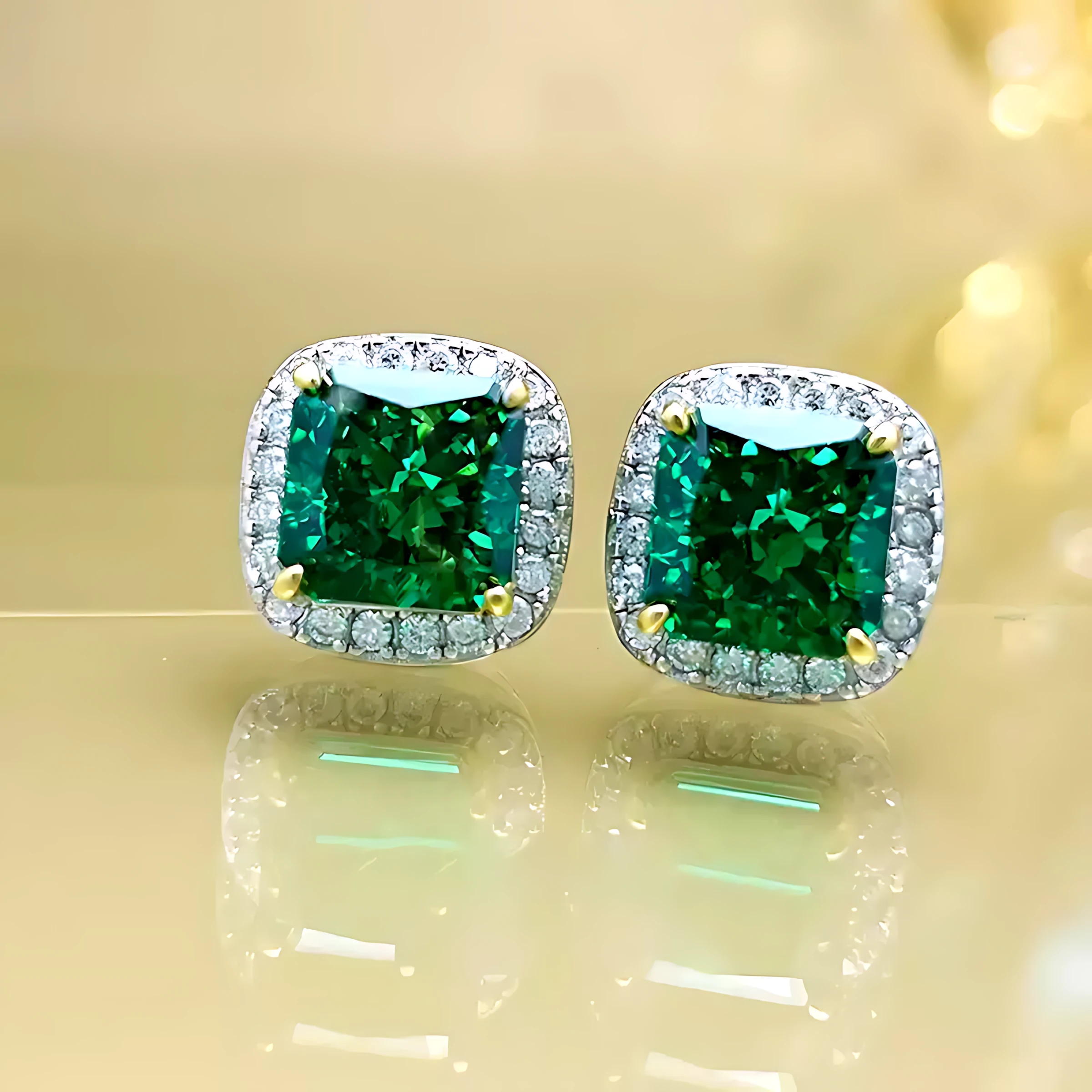 Radiant 2ct Emerald Earrings