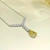 4ct Teardrop Y Citrine Necklace