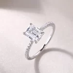 Moissanite 1.5carat Emerald Cut Diamond Ring