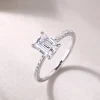 Moissanite 1.5carat Emerald Cut Diamond Ring Moissanite 1.5carat Emerald Cut Diamond Ring