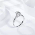 Moissanite Sidestone 1.5carat Oval Diamond Ring