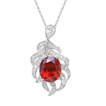 8ct Leaves Ruby Necklace