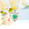 2ct Halo Setting Heart Tourmaline Green Necklace 2ct Halo Setting Heart Tourmaline Green Necklace