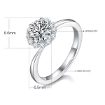 Moissanite Halo 1.0carat Round Diamond Ring