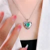 2ct Halo Setting Heart Tourmaline Green Necklace 2ct Halo Setting Heart Tourmaline Green Necklace