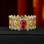 Gold Plated Wide 1ct Ruby Ring