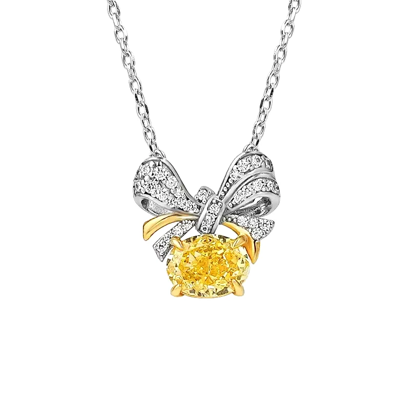 3ct Butterfly Crushed Ice Citrine Necklace