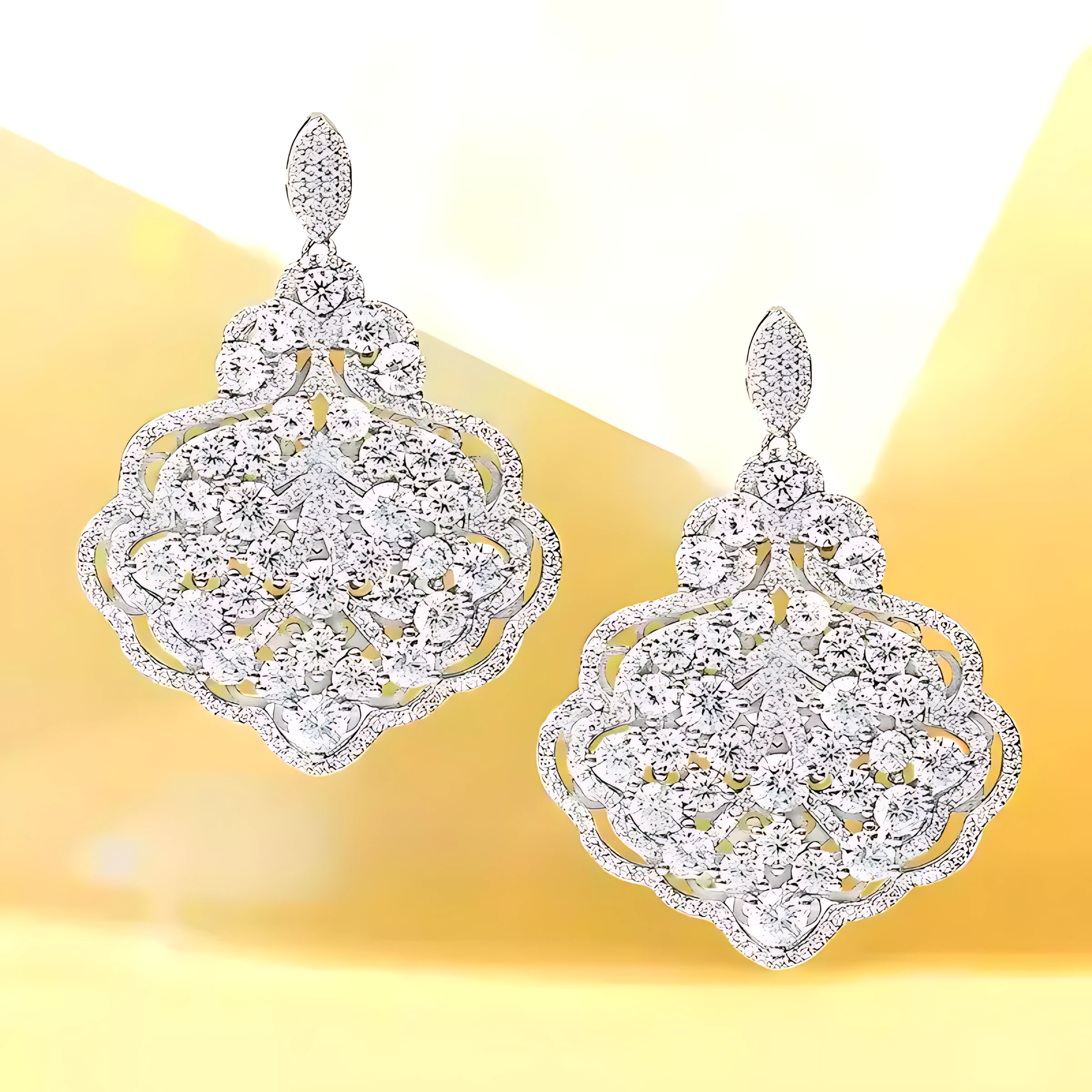 Luxurious Flower Diamond Earrings