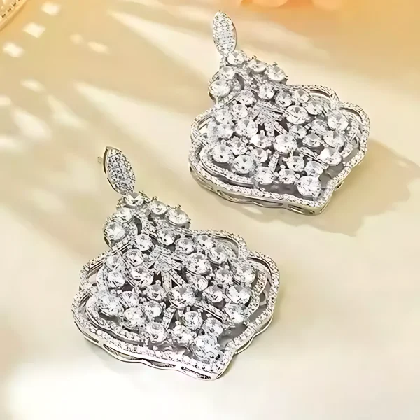 Luxurious Flower Diamond Earrings