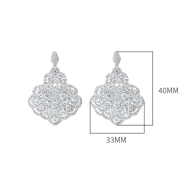 Luxurious Flower Diamond Earrings