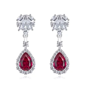 3ct Teardrop Ruby Stud Earrings