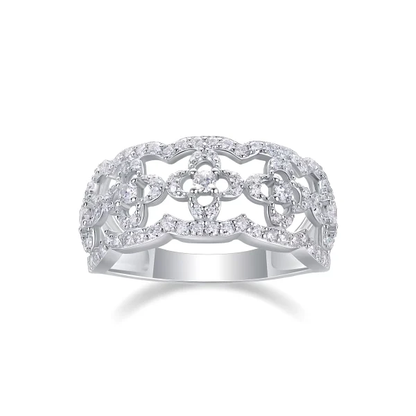 Moissanite Four Leaf Clover Diamond Ring