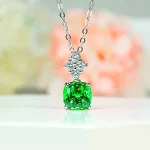 3ct Crushed Ice Emerald Necklace