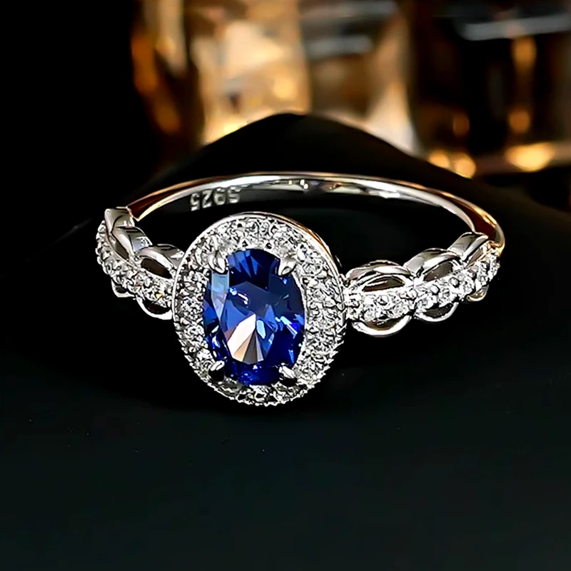 1ct Halo Oval Sapphire Ring