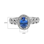 1ct Halo Oval Sapphire Ring