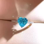 2ct Heart Aquamarine Ring