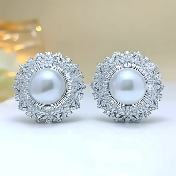 10ct Round Pearl Stud Earrings 10ct Round Pearl Stud Earrings