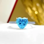 2ct Heart Aquamarine Ring