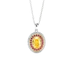 3ct Oval Crushed Ice Citrine Necklace
