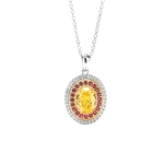 3ct Oval Crushed Ice Citrine Necklace