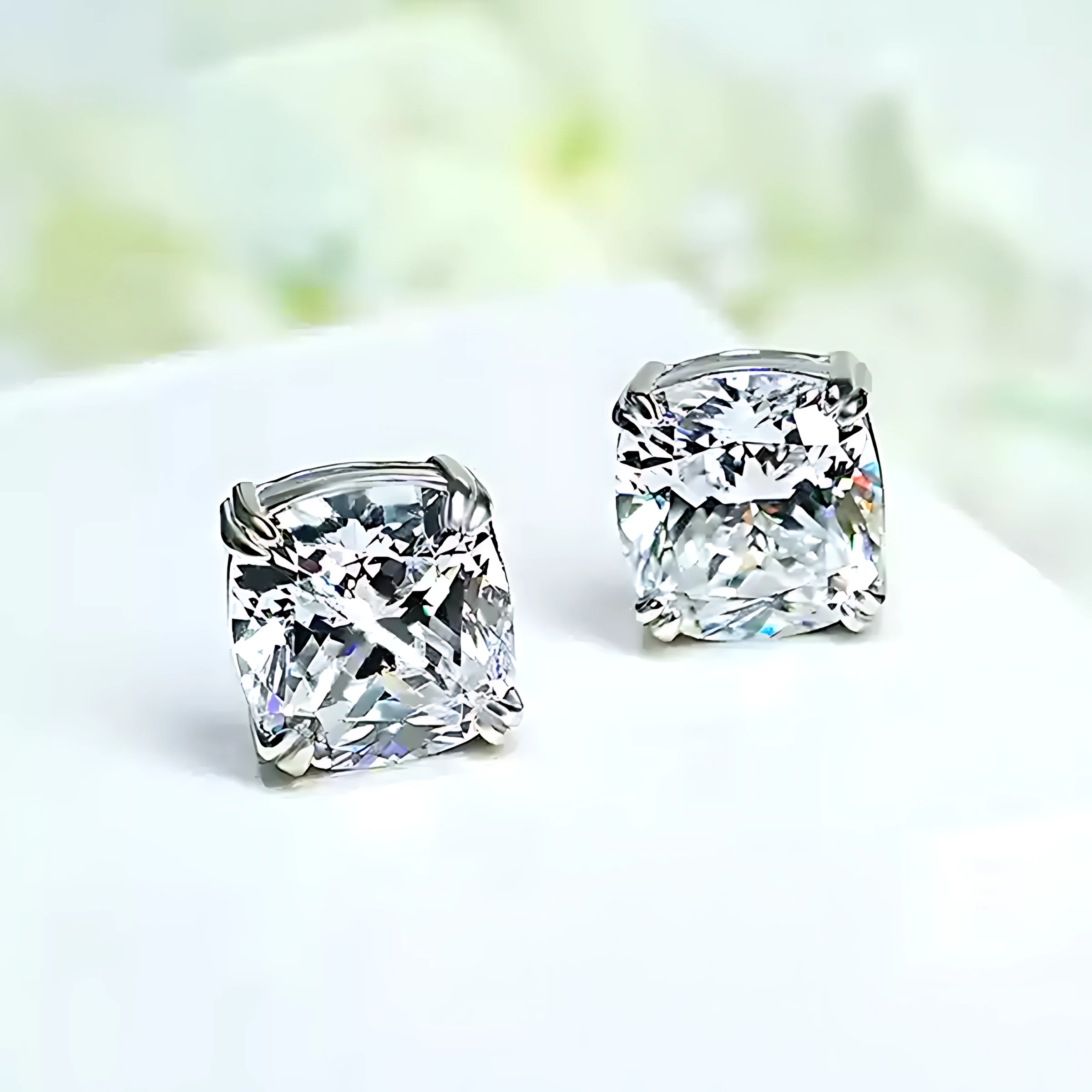 4ct Princess Diamond Earrings