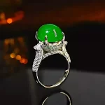 Sterling Silver Oval Emerald Ring