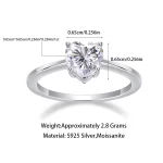 Moissanite 1.0carat Heart Diamond Ring