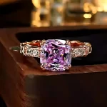 Gold Plated 4ct Amethyst Ring