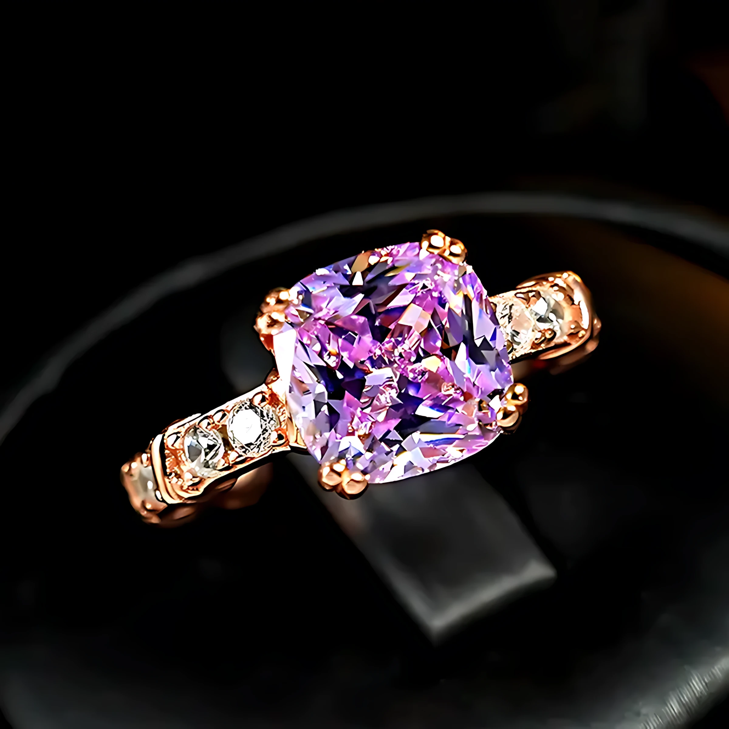 Gold Plated 4ct Amethyst Ring