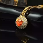 0.8ct Heart Orange Citrine Necklace