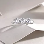 Moissanite Three Stone 0.5carat Diamond Ring