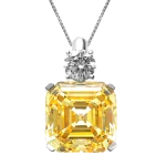 16ct Ascher Cut Citrine Necklace