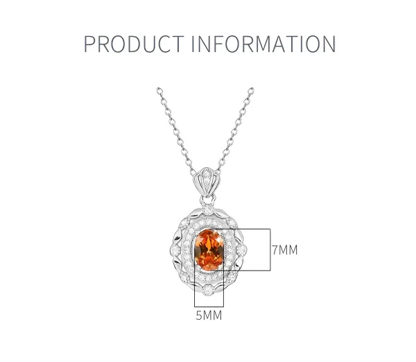 1ct Platinum Orange Citrine Necklace