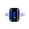 Three Stone 10ct Emerald Cut Sapphire Ring Three Stone 10ct Emerald Cut Sapphire Ring