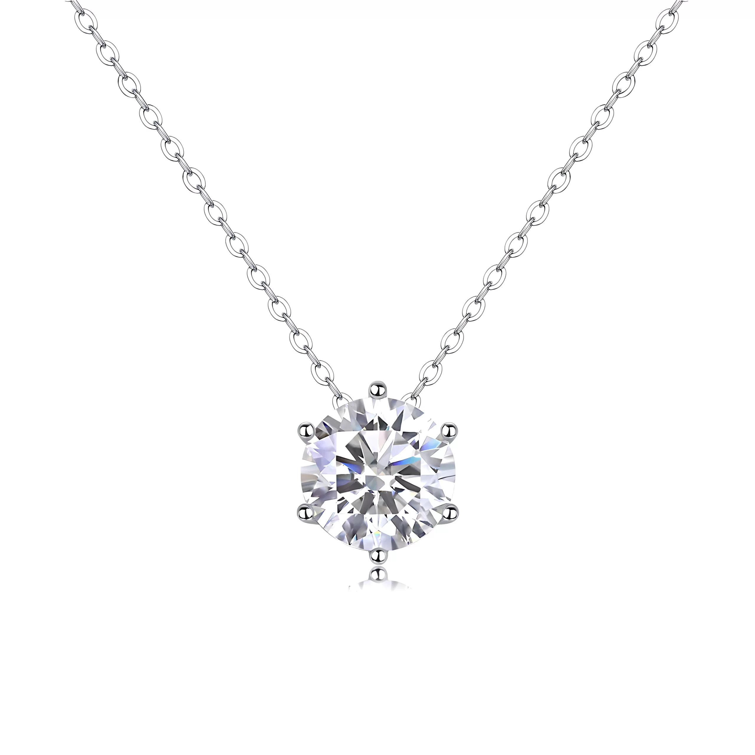 Moissanite 3.0carat Round Diamond Necklace